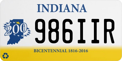 IN license plate 986IIR