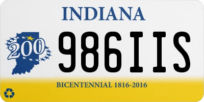 IN license plate 986IIS