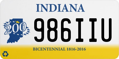 IN license plate 986IIU