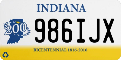 IN license plate 986IJX