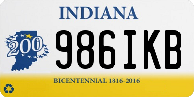 IN license plate 986IKB