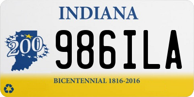 IN license plate 986ILA