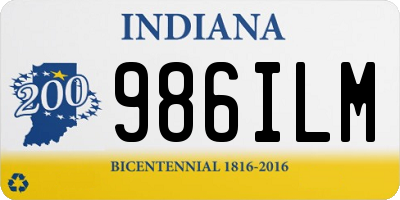 IN license plate 986ILM