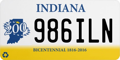 IN license plate 986ILN