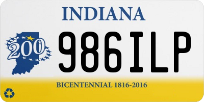 IN license plate 986ILP