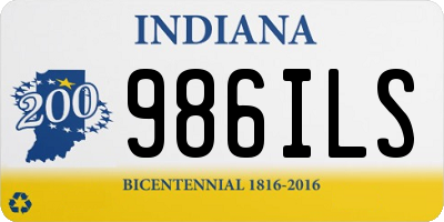 IN license plate 986ILS