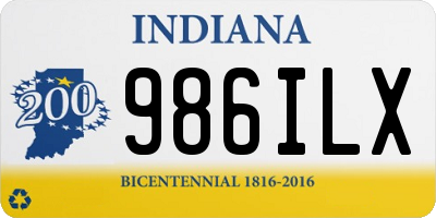 IN license plate 986ILX