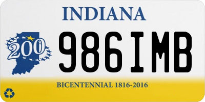 IN license plate 986IMB