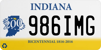 IN license plate 986IMG