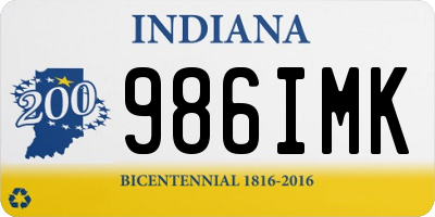 IN license plate 986IMK