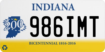 IN license plate 986IMT