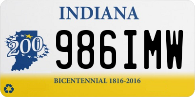 IN license plate 986IMW