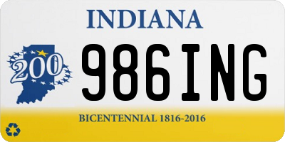 IN license plate 986ING