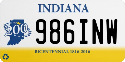 IN license plate 986INW