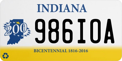 IN license plate 986IOA