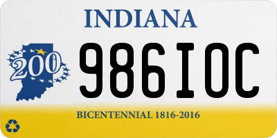 IN license plate 986IOC