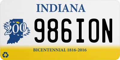IN license plate 986ION