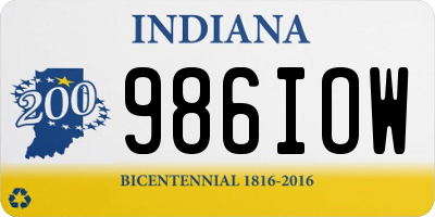 IN license plate 986IOW