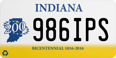 IN license plate 986IPS