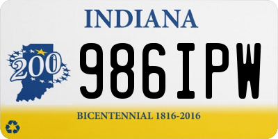 IN license plate 986IPW