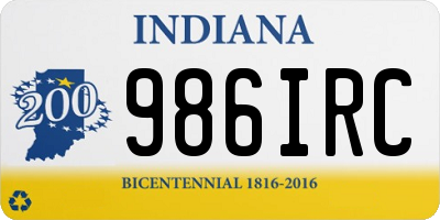 IN license plate 986IRC