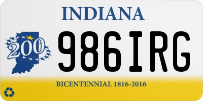 IN license plate 986IRG
