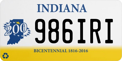 IN license plate 986IRI