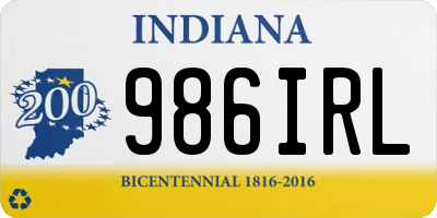 IN license plate 986IRL