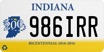 IN license plate 986IRR