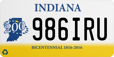 IN license plate 986IRU