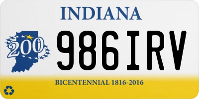 IN license plate 986IRV