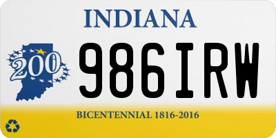 IN license plate 986IRW