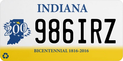 IN license plate 986IRZ