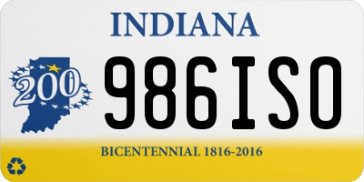 IN license plate 986ISO