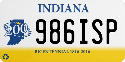 IN license plate 986ISP