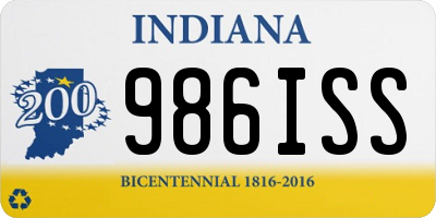 IN license plate 986ISS