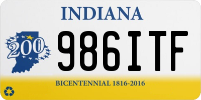 IN license plate 986ITF