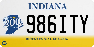 IN license plate 986ITY