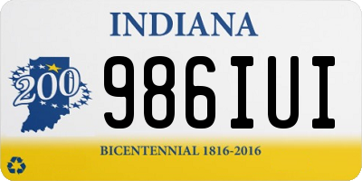 IN license plate 986IUI