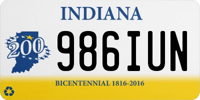 IN license plate 986IUN