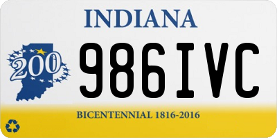IN license plate 986IVC