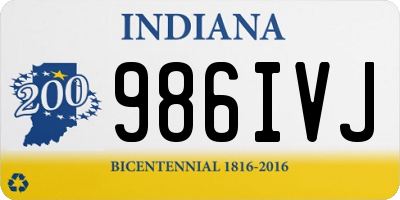 IN license plate 986IVJ