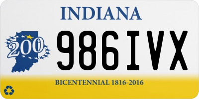 IN license plate 986IVX