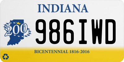 IN license plate 986IWD