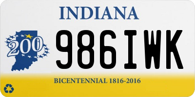 IN license plate 986IWK