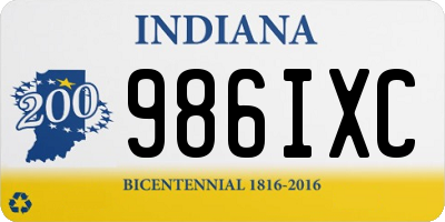 IN license plate 986IXC