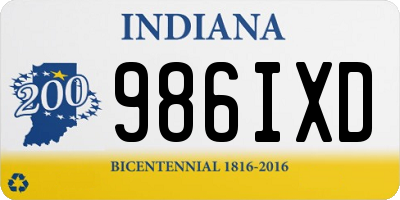 IN license plate 986IXD