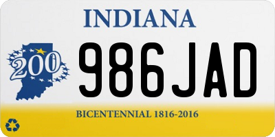 IN license plate 986JAD