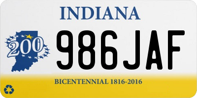 IN license plate 986JAF