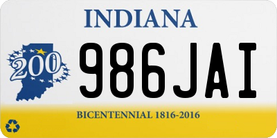 IN license plate 986JAI